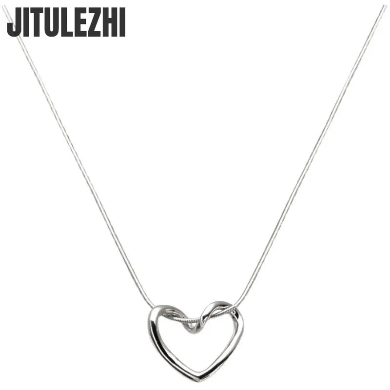 925 Sterling Silver Necklace Pendant For Women Jewelry Hollow Heart Necklace 2022 New Hip Hop Fashion Luxury Design Feel Heart